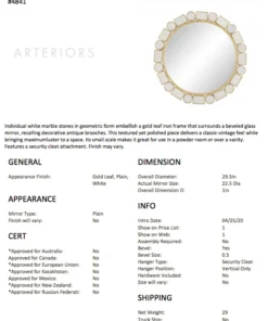 Arteriors Home New Arrivals Fontaine Mirror