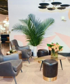 Arteriors Home New Arrivals Seger Chair Graphite Leather Grey Ash