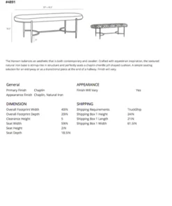 Arteriors Home Hanson Bench Chaplin