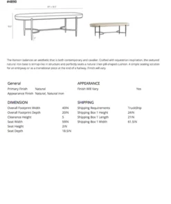 Arteriors Home New Arrivals Hanson Bench Natural 17 Arteriors Home New Arrivals Hanson Bench Natural