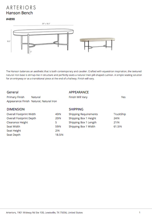 Arteriors Home New Arrivals Hanson Bench Natural 10 Arteriors Home New Arrivals Hanson Bench Natural