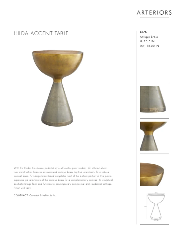Arteriors Home New Arrivals Hilda Accent Table 12 Arteriors Home New Arrivals Hilda Accent Table