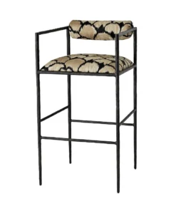 Arteriors Home Barbana Bar Stool Ocelot Embroidery