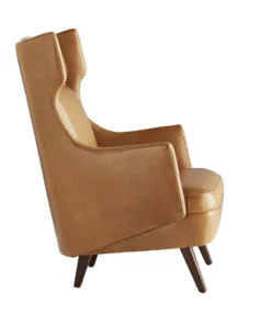 Arteriors Home Budelli Wing Chair Cognac Leather Dark