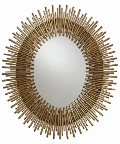Arteriors Home New Arrivals Prescott Large Oval Iron Mirror Gold Leaf