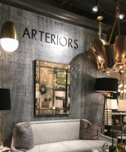 Arteriors Home Hadley Floor Lamp Antique Brass Black Shade