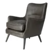 Arteriors Home New Arrivals Seger Chair Graphite Leather Grey Ash