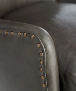 Arteriors Home New Arrivals Seger Chair Graphite Leather Grey Ash