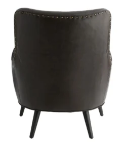 Arteriors Home New Arrivals Seger Chair Graphite Leather Grey Ash