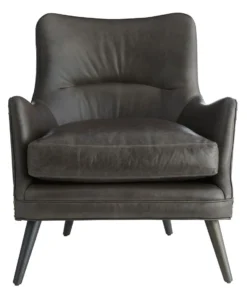 Arteriors Home New Arrivals Seger Chair Graphite Leather Grey Ash