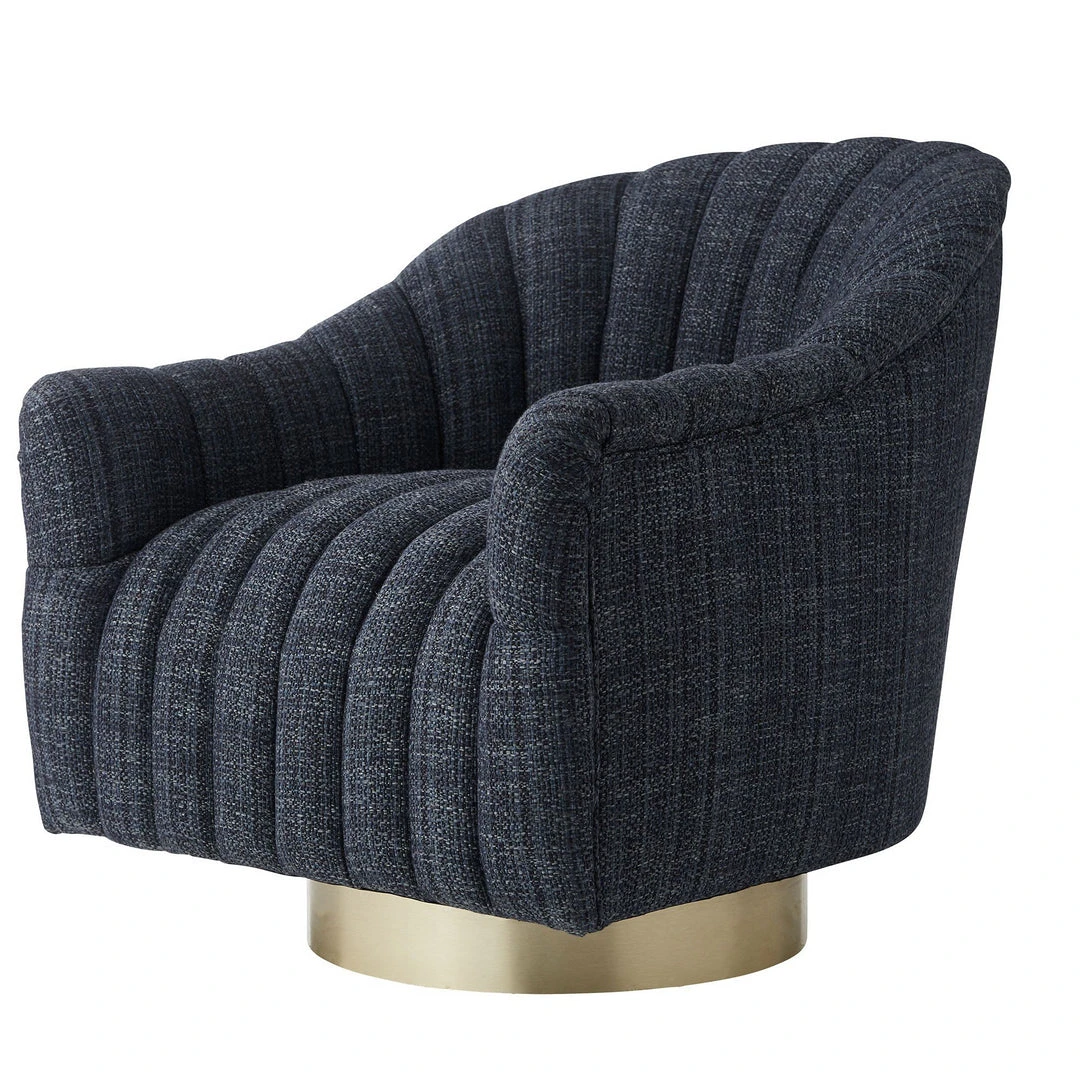 Arteriors Home Springsteen Chair Indigo Tweed Champagne Swivel New Arrivals 5 Arteriors Home Springsteen Chair Indigo Tweed Champagne Swivel New Arrivals