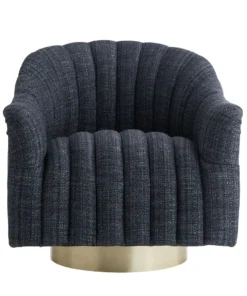 Arteriors Home Springsteen Chair Indigo Tweed Champagne Swivel New Arrivals