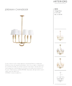 Arteriors Home New Arrivals Jeremiah Chandelier Antique Brass
