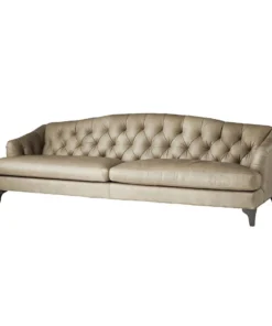 Arteriors Home Klein Sofa Mushroom Leather Grey Ash