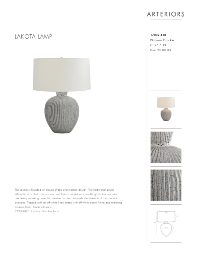 Arteriors Home Lakota Lamp 10 Arteriors Home Lakota Lamp