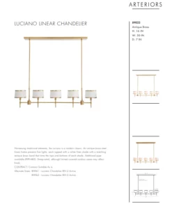 Arteriors Home Luciano Linear Chandelier Antique Brass New Arrivals