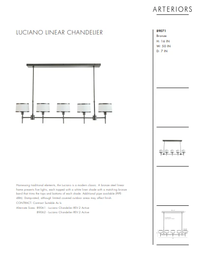 Arteriors Home Luciano Linear Chandelier Bronze 9 Arteriors Home Luciano Linear Chandelier Bronze