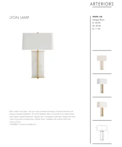 Arteriors Home Lyon Lamp Antique Brass