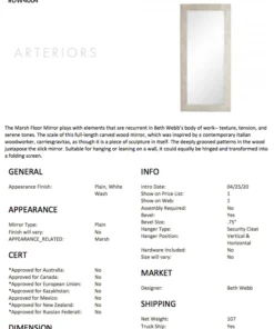 Arteriors Home Marsh Floor Mirror New Arrivals