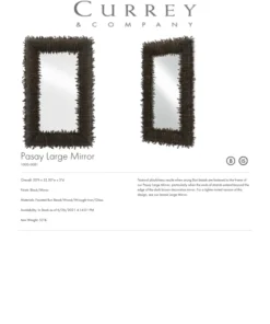 Currey And Company Pasay Large Mirror Black New Arrivals