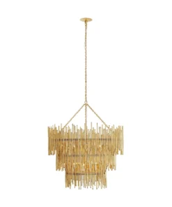 Arteriors Home Prescott Three Tiered Chandelier Gold Leaf