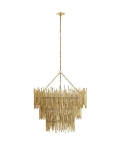 Arteriors Home Prescott Three Tiered Chandelier Gold Leaf