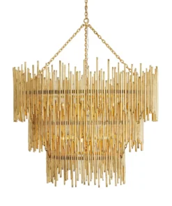 Arteriors Home Prescott Three Tiered Chandelier Gold Leaf