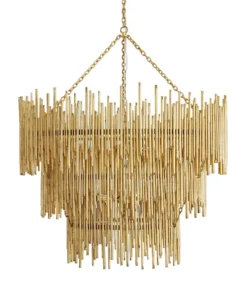 Arteriors Home Prescott Three Tiered Chandelier Gold Leaf