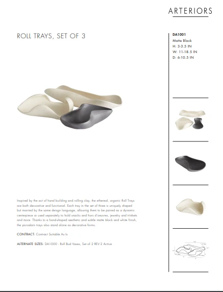 Arteriors Home Rolled Tray Set Of 3 14 Arteriors Home Rolled Tray Set Of 3