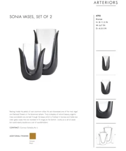 Arteriors Home Sonia Vases Set Bronze New Arrivals