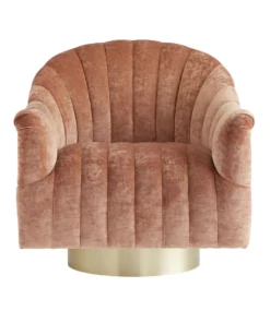 Arteriors Home New Arrivals Springsteen Chair Dusty Rose Velvet Swivel