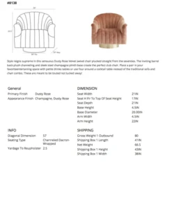 Arteriors Home New Arrivals Springsteen Chair Dusty Rose Velvet Swivel