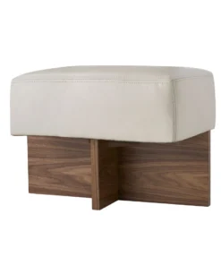 Arteriors Home New Arrivals Tuck Ottoman Ivory Leather