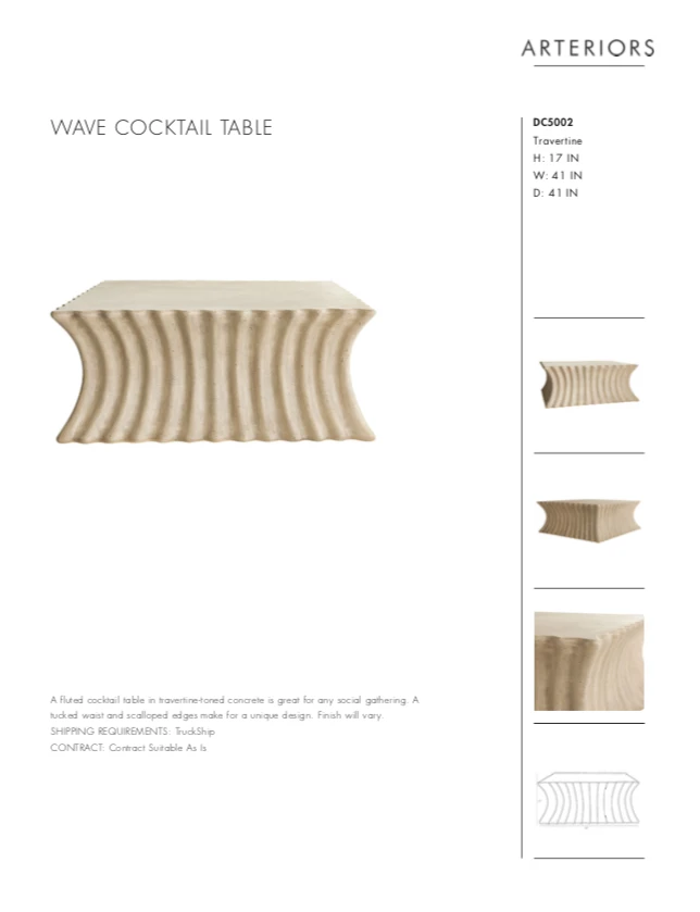 Arteriors Home Wave Cocktail Table New Arrivals 12 Arteriors Home Wave Cocktail Table New Arrivals