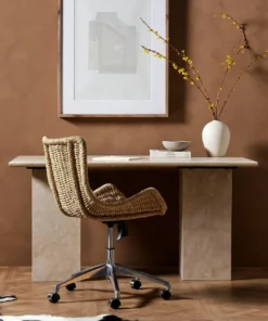 Four Hands New Arrivals Arum Desk Cream Marble