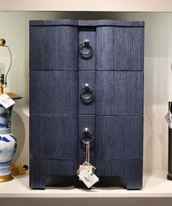 Bungalow 5 Bardot 3 Drawer Side Table Navy Blue New Arrivals