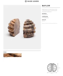 Made Goods Baylor Bookends Light Stain Mango Wood New Arrivals