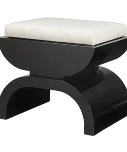 Worlds Away New Arrivals Biggs Stool Black Lacquer