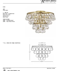 Robert Abbey Bling Flush Mount Antique Brass New Arrivals