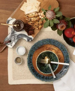 Blue Pheasant Austin Black Swirl Serving Board Large