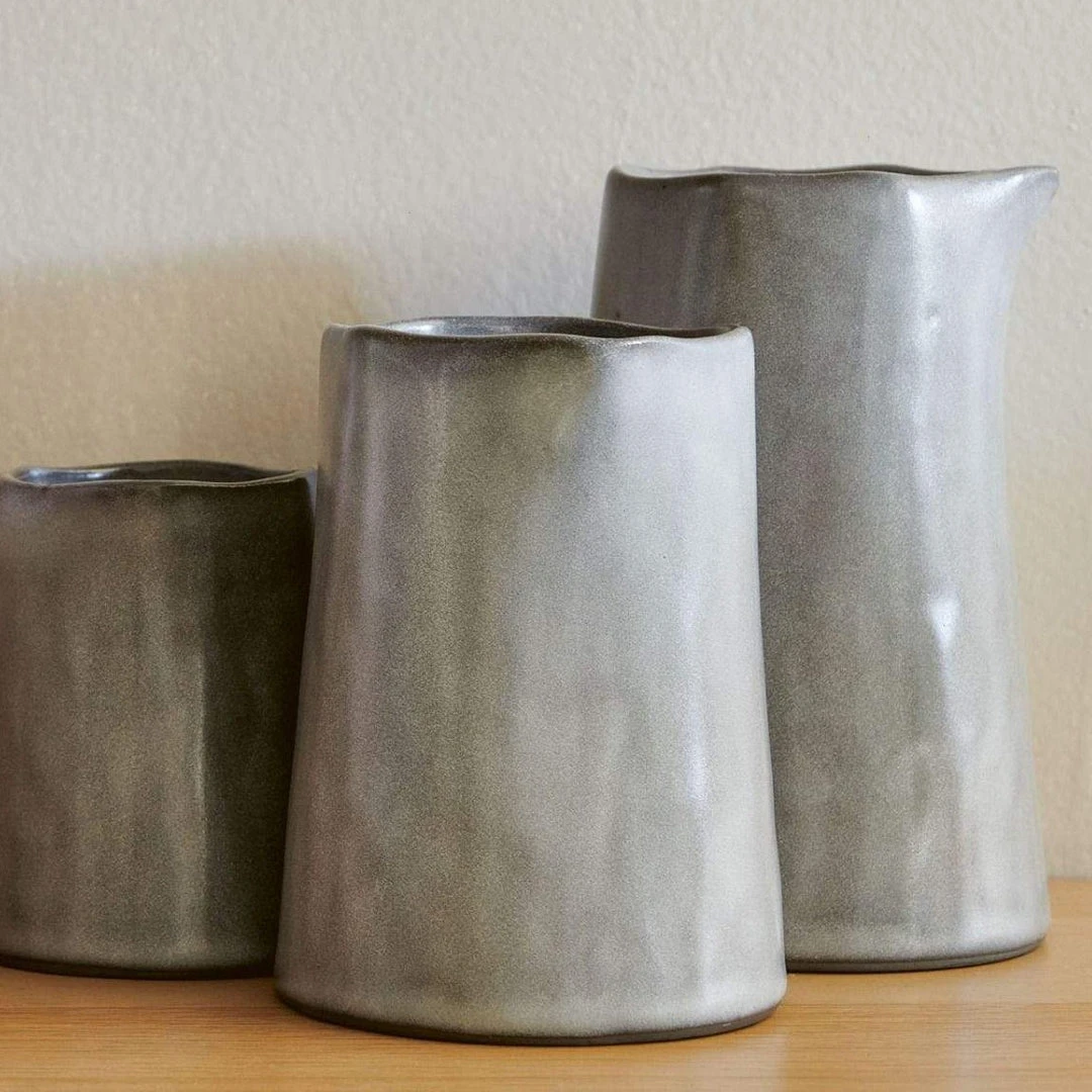 Blue Pheasant Esther Cement Glazed Pitcher Large Set Of Two 4 Blue Pheasant Esther Cement Glazed Pitcher Large Set Of Two