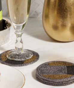 Blue Pheasant Fletcher Coaster Set Black Beads