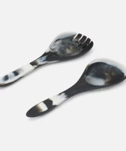 Blue Pheasant New Arrivals Laney Black Swirled 2 Piece Serving Set