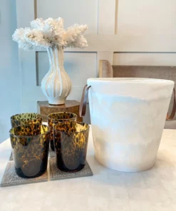 Blue Pheasant Wesley White Swirled Ice Bucket New Arrivals