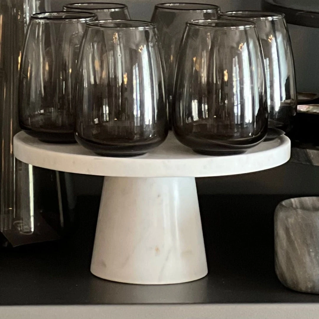 Blue Pheasant Samantha White Marble Cake Stand 4 Blue Pheasant Samantha White Marble Cake Stand