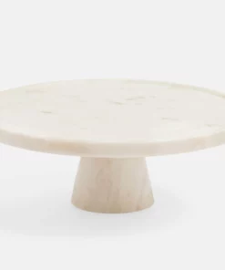 Blue Pheasant Samantha White Marble Cake Stand