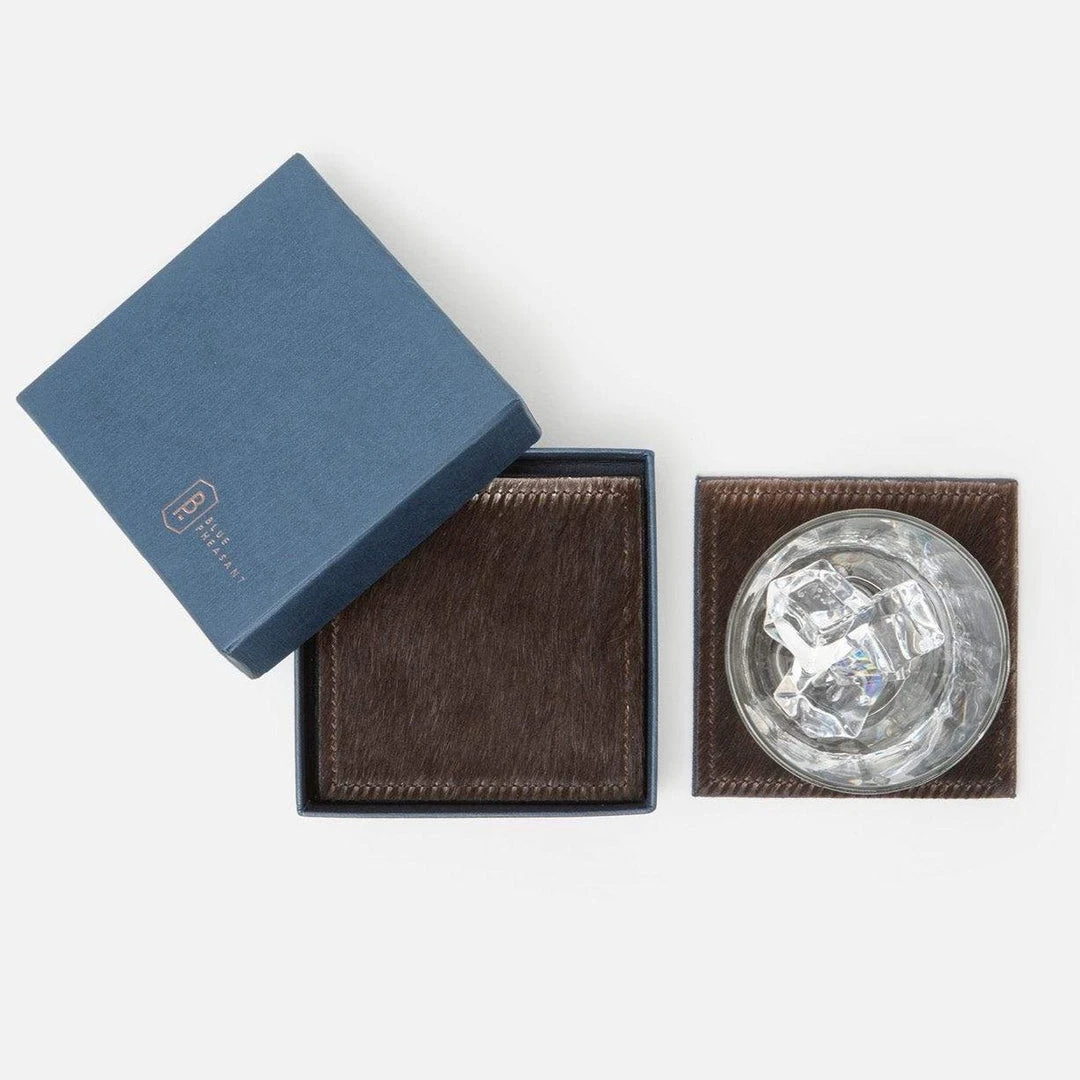 Blue Pheasant New Arrivals Tanner Coaster Set Dark Brown 3 Blue Pheasant New Arrivals Tanner Coaster Set Dark Brown