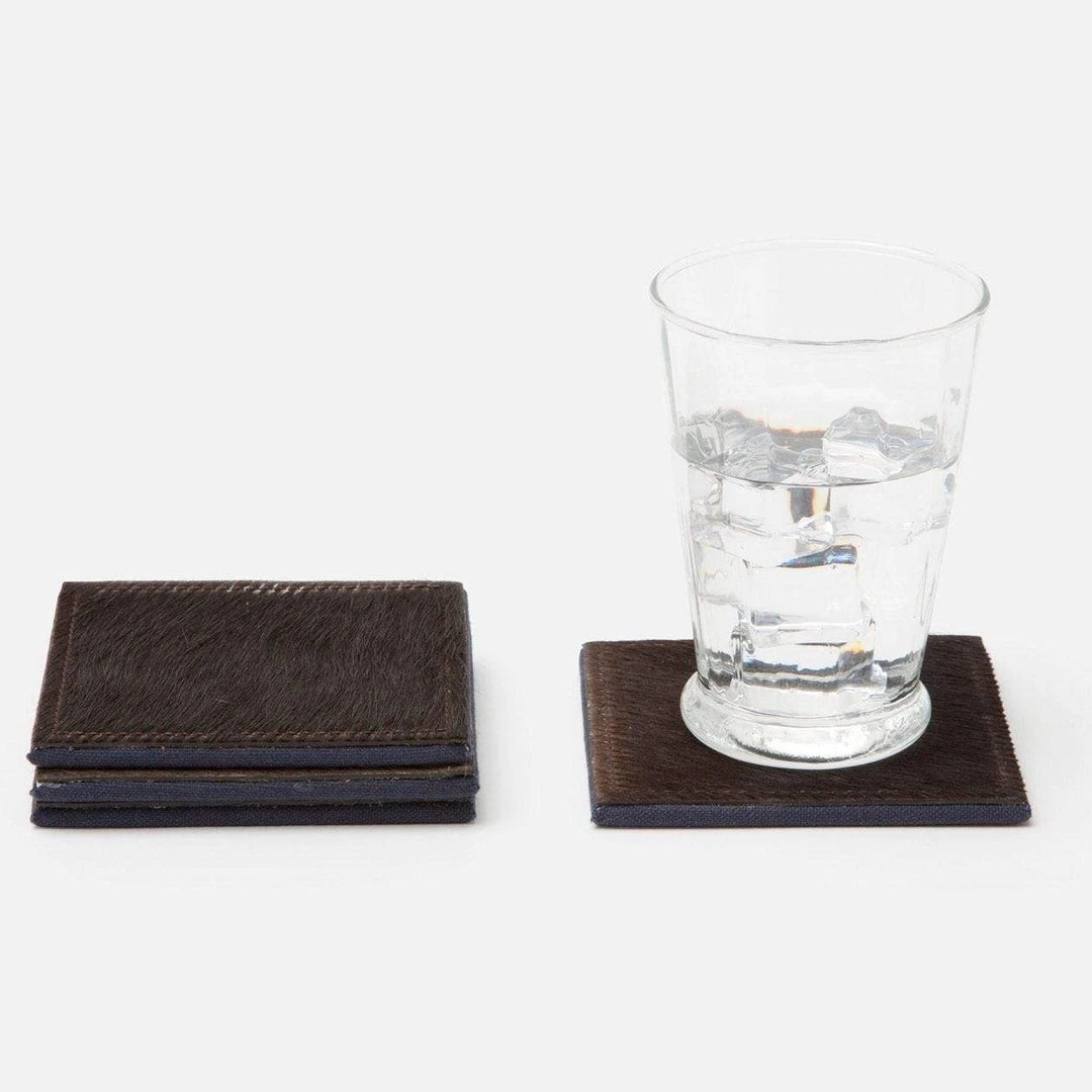 Blue Pheasant New Arrivals Tanner Coaster Set Dark Brown 4 Blue Pheasant New Arrivals Tanner Coaster Set Dark Brown