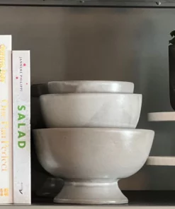 Blue Pheasant New Arrivals Wilson Large Cement Glaze Footed Serving Bowl Set Of 2