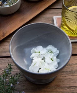 Blue Pheasant New Arrivals Wilson Large Cement Glaze Footed Serving Bowl Set Of 2